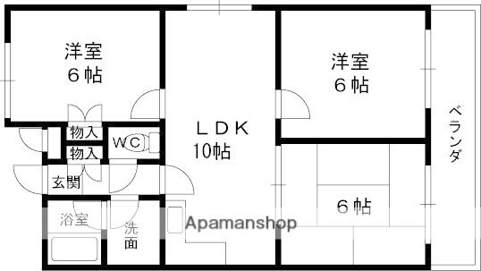 レオハイム津田Ⅱ(2LDK/3階)の間取り写真