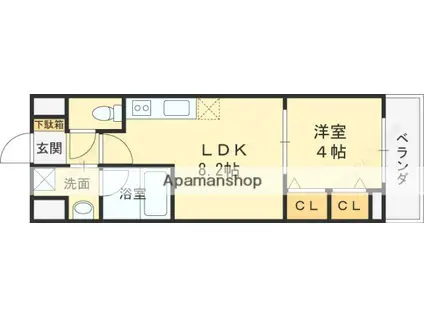 アーバネックス京橋(1LDK/10階)の間取り写真