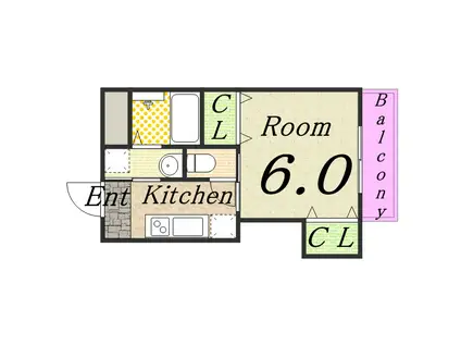 CHERRY HILLS(1K/10階)の間取り写真