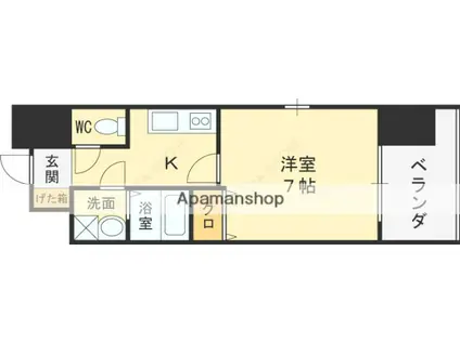 フォレストガーデン今福鶴見Ⅳ(1K/7階)の間取り写真