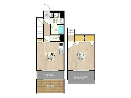 CITYSPIRE鶴見(1LDK/1階)の間取り写真