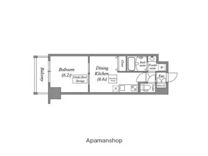 GRAMERCY JUSO-HIGASHI 1ST(1DK/8階)の間取り写真