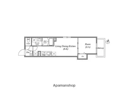 HIRO PALACEⅠ(1LDK/1階)の間取り写真