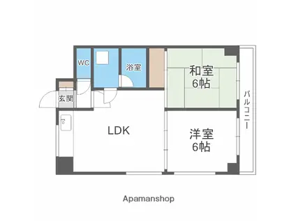 ヴィラエスポアール(2LDK/2階)の間取り写真