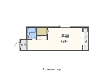ウエストハイツ(ワンルーム/4階)の間取り写真
