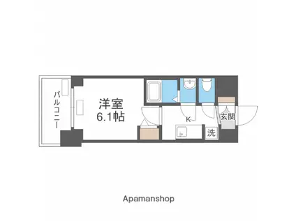 プレサンス東三国駅前グランクラス(1K/2階)の間取り写真