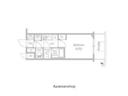 メインステージ大阪ノース MARK(1K/4階)の間取り写真