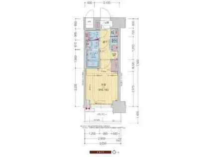 プレサンス東三国駅前グランクラス(1K/8階)の間取り写真