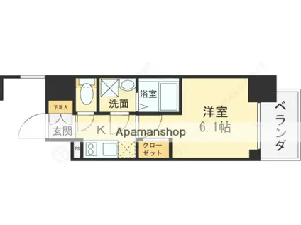 エスリード新大阪ザ・プレミアイースト(1K/5階)の間取り写真