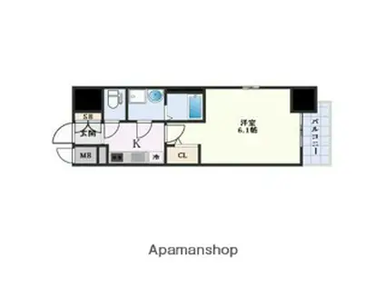 エスリード新大阪ザ・プレミアイースト(1K/12階)の間取り写真