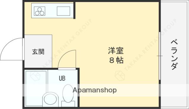プレアール上新庄3(ワンルーム/2階)の間取り写真