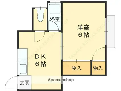 相寿荘(1DK/1階)の間取り写真