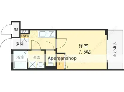 リヴィアス北大阪ブレッサ(1K/3階)の間取り写真