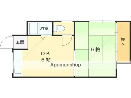 菅原河野ハイツ(1DK/1階)の間取り写真