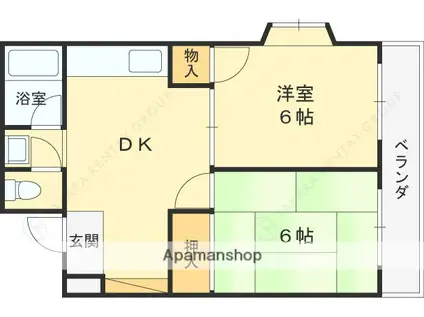 シャンボール淀川(2DK/3階)の間取り写真