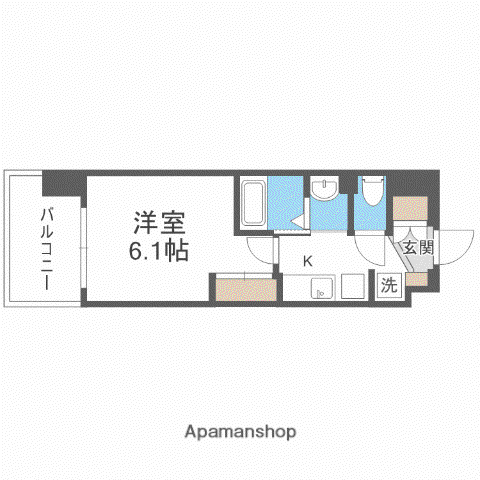 LUXE新大阪西(1K/4階)の間取り写真