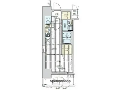ワールドアイ大阪ウエスト GATE(1DK/9階)の間取り写真