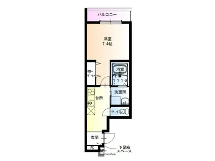 フジパレス今津中ウエスト(1K/1階)の間取り写真