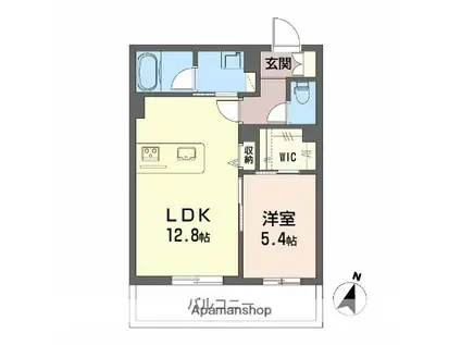 モンセル(1LDK/2階)の間取り写真