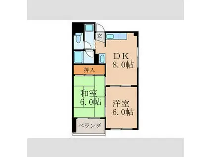 瑞光ハイツ(2DK/3階)の間取り写真