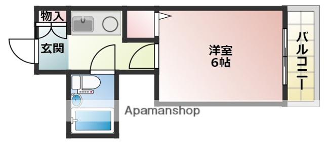 ハイム淡路(1K/2階)の間取り写真