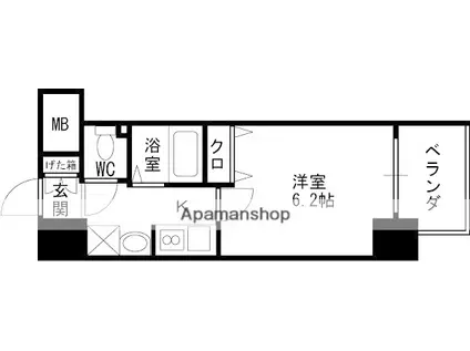 エステムコート新大阪Ⅵ エキスプレイス(1K/12階)の間取り写真