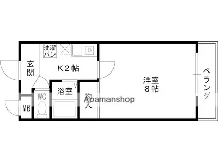 コートラビーム(1K/3階)の間取り写真