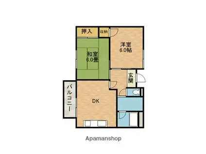 マーブルハイム(2DK/4階)の間取り写真