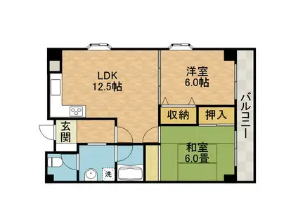 グリーンエクセル正雀(2DK/3階)の間取り写真