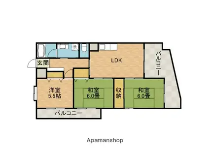 ツイン88S棟(3LDK/4階)の間取り写真