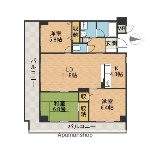 HALE LAULES(3LDK/3階)の間取り写真