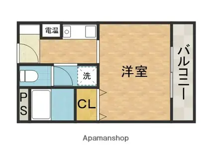 パインハウス(ワンルーム/3階)の間取り写真
