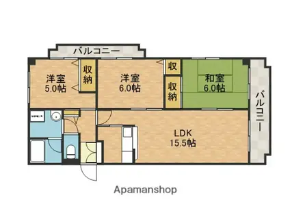 カーサアルコⅡ(3LDK/2階)の間取り写真