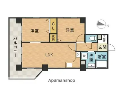 パセオ摂津Ⅰ(2LDK/2階)の間取り写真