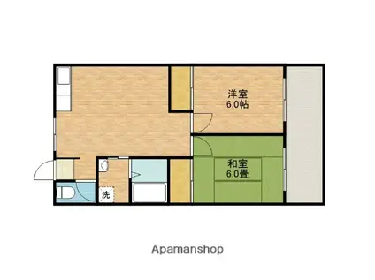 ヒルポイント春日丘A棟(2LDK/3階)の間取り写真