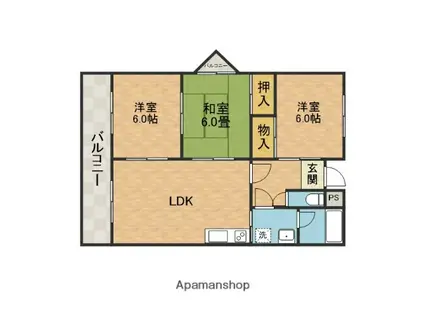 グローリウス長野(3LDK/1階)の間取り写真