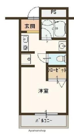 ルミナス岸部(1K/2階)の間取り写真
