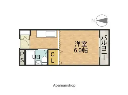 オーク135(ワンルーム/2階)の間取り写真