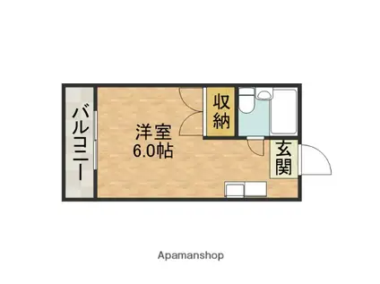 千里セピアテラスⅡ(ワンルーム/1階)の間取り写真