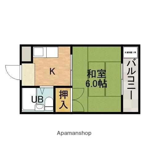 バンブーハイツ(1K/3階)の間取り写真