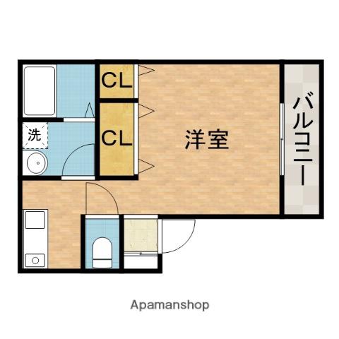 ダイトウハイツ(ワンルーム/2階)の間取り写真