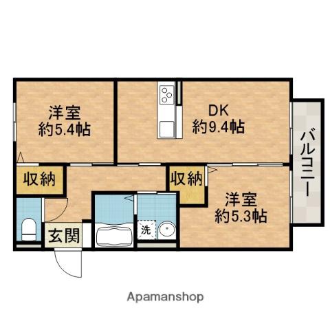 リヴェール(2LDK/2階)の間取り写真