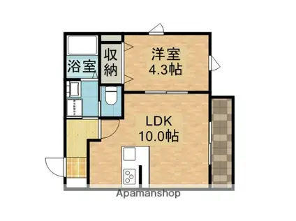 メゾンドゥエスポワール(1LDK/2階)の間取り写真