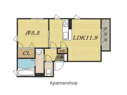 パールハウス(1LDK/1階)の間取り写真