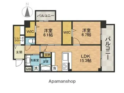 クレッシェンドⅤ(2LDK/3階)の間取り写真