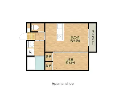 GREENHILL SPRING(1LDK/3階)の間取り写真