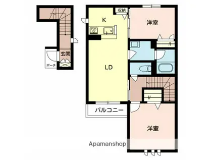 茨木シャーメゾンKNA(2LDK/2階)の間取り写真