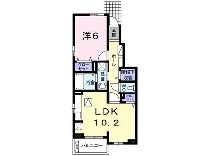 ヴィラ カレント ウエスト(1LDK/1階)の間取り写真