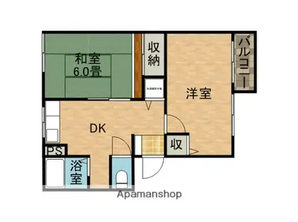 ラ・クルー横江B棟(2DK/1階)の間取り写真