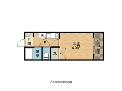 エクステンド南春日丘(1K/3階)の間取り写真